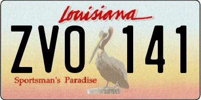 LA license plate ZVO141