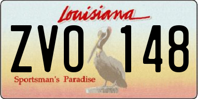 LA license plate ZVO148