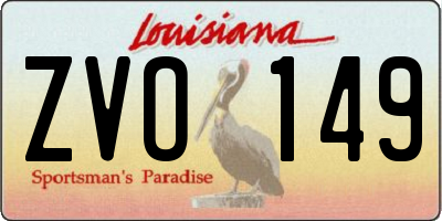 LA license plate ZVO149