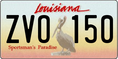 LA license plate ZVO150