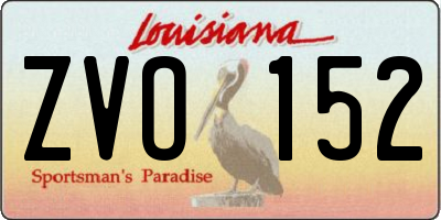 LA license plate ZVO152