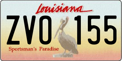 LA license plate ZVO155