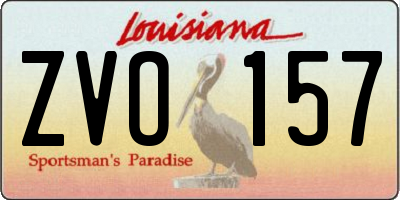 LA license plate ZVO157