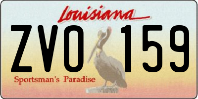 LA license plate ZVO159