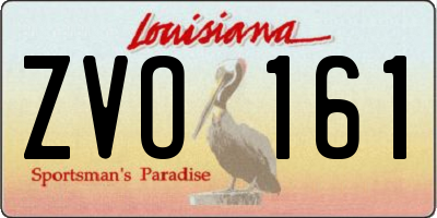 LA license plate ZVO161