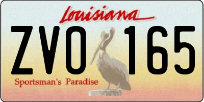 LA license plate ZVO165