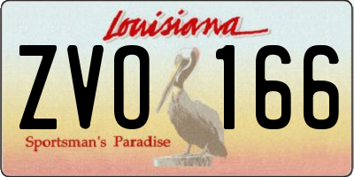 LA license plate ZVO166