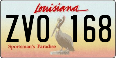 LA license plate ZVO168