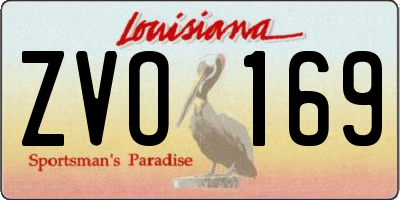 LA license plate ZVO169