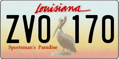 LA license plate ZVO170