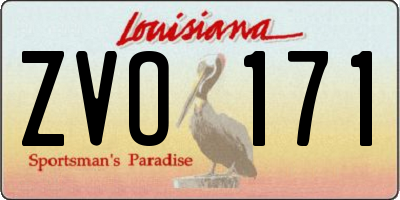 LA license plate ZVO171