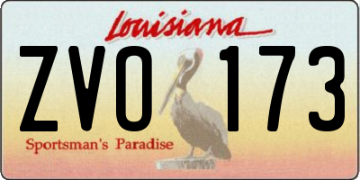 LA license plate ZVO173