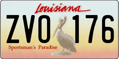 LA license plate ZVO176