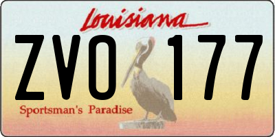 LA license plate ZVO177