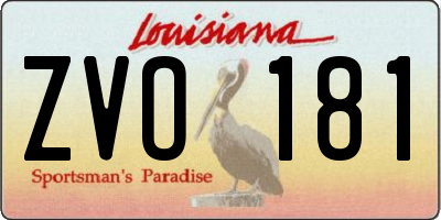 LA license plate ZVO181