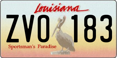 LA license plate ZVO183