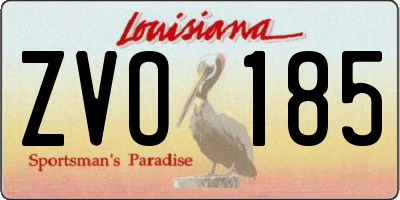 LA license plate ZVO185