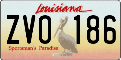 LA license plate ZVO186