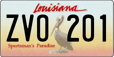 LA license plate ZVO201