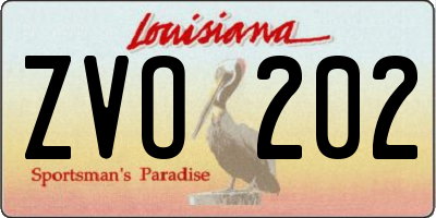 LA license plate ZVO202