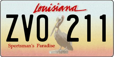 LA license plate ZVO211