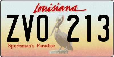 LA license plate ZVO213