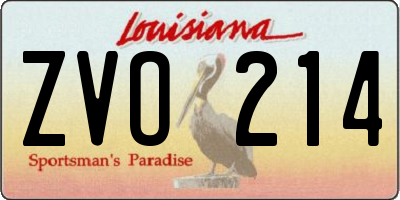 LA license plate ZVO214