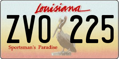 LA license plate ZVO225