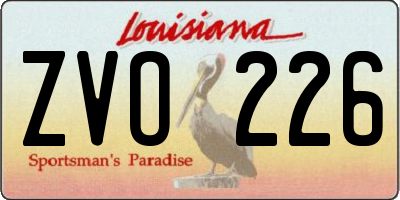 LA license plate ZVO226