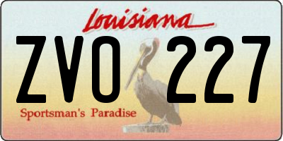 LA license plate ZVO227