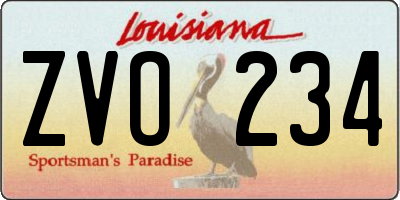 LA license plate ZVO234