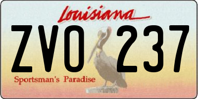 LA license plate ZVO237