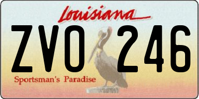 LA license plate ZVO246