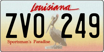 LA license plate ZVO249