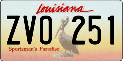 LA license plate ZVO251