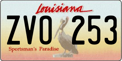 LA license plate ZVO253