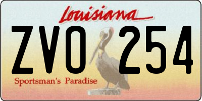 LA license plate ZVO254