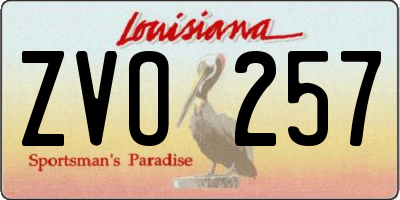 LA license plate ZVO257