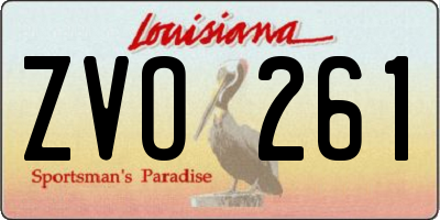LA license plate ZVO261