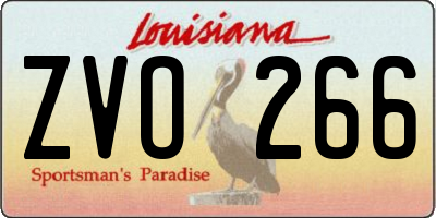 LA license plate ZVO266