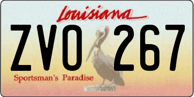 LA license plate ZVO267