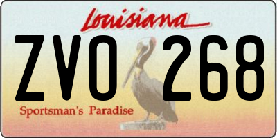 LA license plate ZVO268