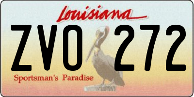 LA license plate ZVO272