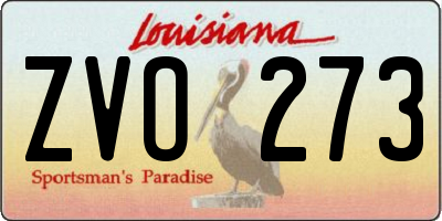 LA license plate ZVO273