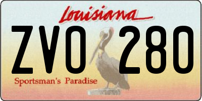 LA license plate ZVO280