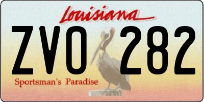 LA license plate ZVO282