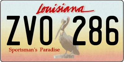 LA license plate ZVO286