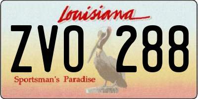 LA license plate ZVO288