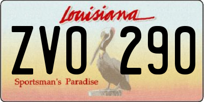 LA license plate ZVO290