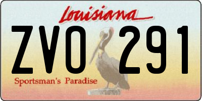 LA license plate ZVO291